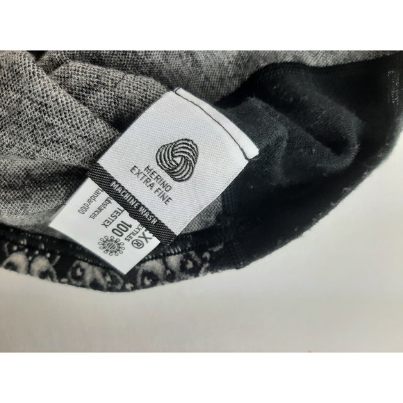 Naturwool Eizniz Women's Black Fair Isle Extra Fine Merino Wool Sweater Top S - Picture 7 of 13